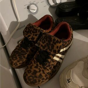 Steve Madden Leopard Print Sneakers with Black and Gold Accents